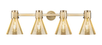 Downtown Urban Four Light Bath Vanity in Brushed Brass (405|464-4W-BB-G464C-7ME)