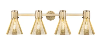 Downtown Urban Four Light Bath Vanity in Brushed Brass (405|464-4W-BB-G464C-7ME)