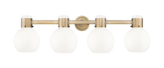 Downtown Urban Four Light Bath Vanity in Brushed Brass (405|464-4W-BB-G464B-7GW)