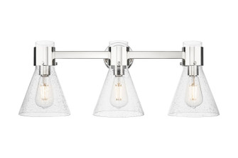 Downtown Urban Three Light Bath Vanity in Polished Nickel (405|464-3W-PN-G464C-7SDY)