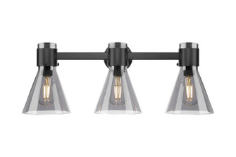 Downtown Urban Three Light Bath Vanity in Matte Black (405|464-3W-BK-G464C-7SM)