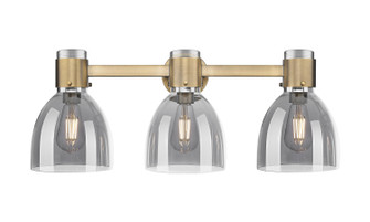 Downtown Urban Three Light Bath Vanity in Brushed Brass (405|464-3W-BB-G464D-7SM)