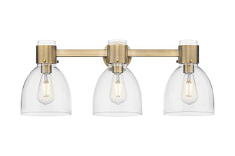 Downtown Urban Three Light Bath Vanity in Brushed Brass (405|464-3W-BB-G464D-7CL)