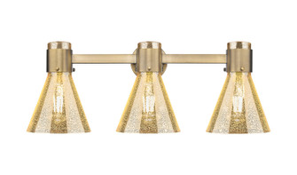 Downtown Urban Three Light Bath Vanity in Brushed Brass (405|464-3W-BB-G464C-7ME)