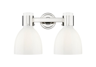 Downtown Urban Two Light Bath Vanity in Polished Nickel (405|464-2W-PN-G464D-7GW)