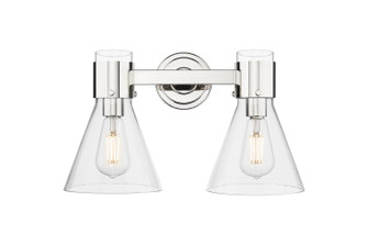 Downtown Urban Two Light Bath Vanity in Polished Nickel (405|464-2W-PN-G464C-7CL)