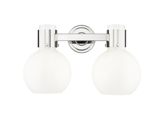 Downtown Urban Two Light Bath Vanity in Polished Nickel (405|464-2W-PN-G464B-7GW)