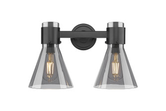 Downtown Urban Two Light Bath Vanity in Matte Black (405|464-2W-BK-G464C-7SM)
