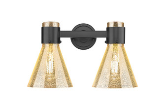 Downtown Urban Two Light Bath Vanity in Matte Black (405|464-2W-BK-G464C-7ME)