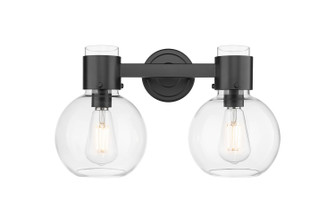 Downtown Urban Two Light Bath Vanity in Matte Black (405|464-2W-BK-G464B-7CL)