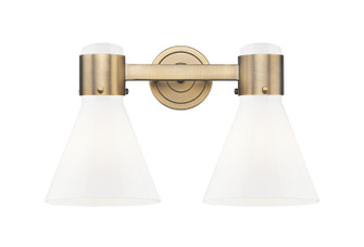 Downtown Urban Two Light Bath Vanity in Brushed Brass (405|464-2W-BB-G464C-7GW)