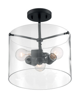 Sommerset Three Light Semi Flush Mount in Matte Black (72|60-7278)