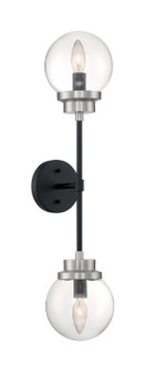 Axis Two Light Wall Sconce in Matte Black / Brushed Nickel (72|60-7132)