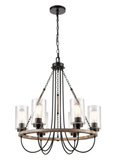 Downtown Urban LED Chandelier in Matte Black (405|442-6CR-BK-SDY-LED)