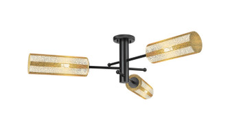 Downtown Urban Three Light Semi-Flush Mount in Matte Black (405|434-3F-BK-G434-12ME)