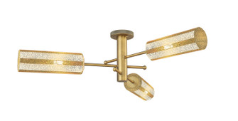Downtown Urban Three Light Semi-Flush Mount in Brushed Brass (405|434-3F-BB-G434-12ME)