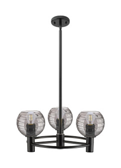 Downtown Urban Three Light Pendant in Matte Black (405|434-3CR-BK-G1213-6SM)