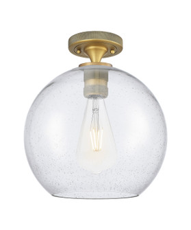 Downtown Urban One Light Flush Mount in Brushed Brass (405|434-1F-BB-G124-10)