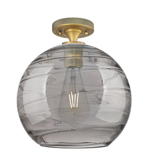 Downtown Urban One Light Flush Mount in Brushed Brass (405|434-1F-BB-G1213-12SM)