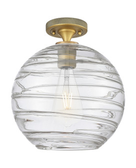 Downtown Urban One Light Flush Mount in Brushed Brass (405|434-1F-BB-G1213-12CL)