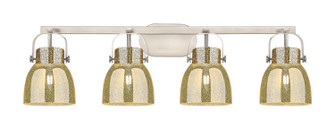 Downtown Urban Four Light Bath Vanity in Satin Nickel (405|423-4W-SN-G412-6ME)