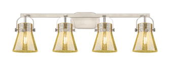 Downtown Urban Four Light Bath Vanity in Satin Nickel (405|423-4W-SN-G411-6ME)
