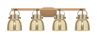 Downtown Urban Four Light Bath Vanity in Brushed Brass (405|423-4W-BB-G412-6ME)