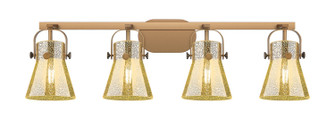 Downtown Urban Four Light Bath Vanity in Brushed Brass (405|423-4W-BB-G411-6ME)
