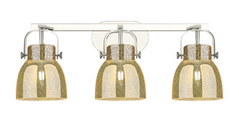 Downtown Urban Three Light Bath Vanity in Polished Nickel (405|423-3W-PN-G412-6ME)