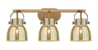 Downtown Urban Three Light Bath Vanity in Brushed Brass (405|423-3W-BB-G412-6ME)