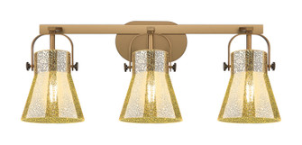 Downtown Urban Three Light Bath Vanity in Brushed Brass (405|423-3W-BB-G411-6ME)