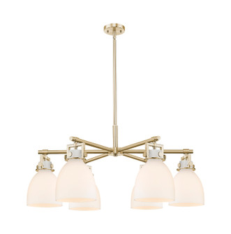 Downtown Urban Six Light Chandelier in Champagne Bronze (405|411-6CR-CB-G412-7WH)
