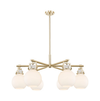 Downtown Urban Six Light Chandelier in Champagne Bronze (405|411-6CR-CB-G410-7WH)