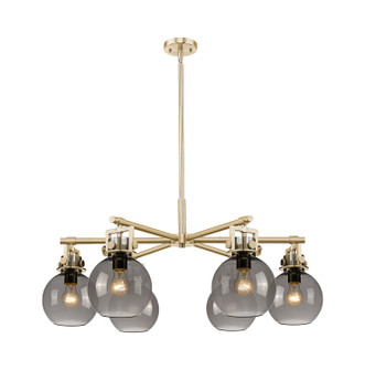 Downtown Urban Six Light Chandelier in Champagne Bronze (405|411-6CR-CB-G410-7SM)