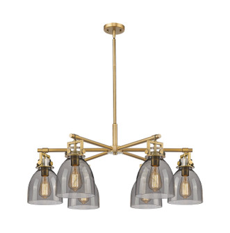 Downtown Urban Six Light Chandelier in Brushed Brass (405|411-6CR-BB-G412-7SM)