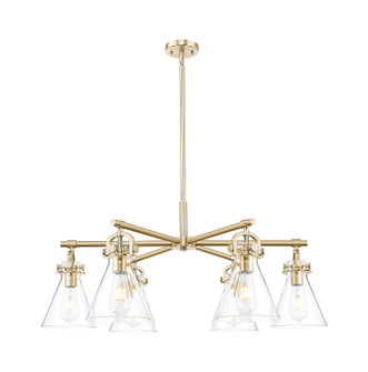 Downtown Urban Six Light Chandelier in Champagne Bronze (405|410-6CR-CB-G411-7CL)