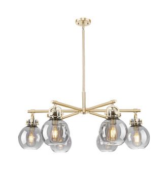 Downtown Urban Six Light Chandelier in Champagne Bronze (405|410-6CR-CB-G410-7SM)