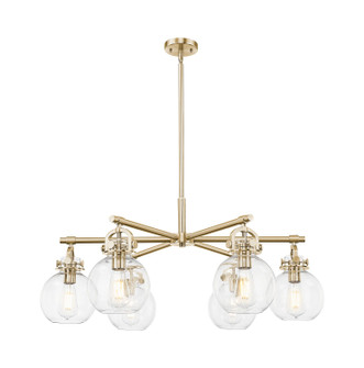 Downtown Urban Six Light Chandelier in Champagne Bronze (405|410-6CR-CB-G410-7CL)