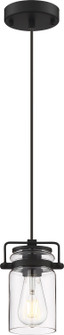 Antebellum One Light Mini Pendant in Matte Black / Clear Glass (72|60-6732)