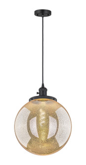 Franklin Restoration One Light Mini Pendant in Matte Black (405|201CSW-BK-G208-14)