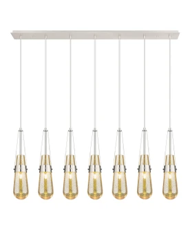 Downtown Urban Seven Light Linear Pendant in Polished Nickel (405|127-452-1P-PN-G452-4ME)