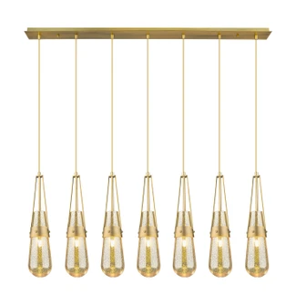 Downtown Urban Seven Light Linear Pendant in Brushed Brass (405|127-452-1P-BB-G452-4ME)