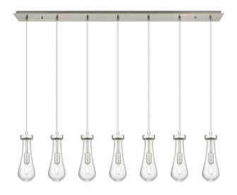 Downtown Urban Seven Light Linear Pendant in Brushed Satin Nickel (405|127-451-1P-SN-G451-4CL)