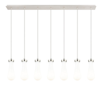 Downtown Urban Seven Light Linear Pendant in Brushed Polished Nickel (405|127-451-1P-PN-G451-4GWH)