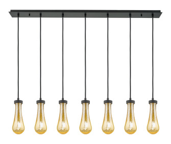 Downtown Urban Seven Light Linear Pendant in Brushed Matte Black (405|127-451-1P-BK-G451-4ME)