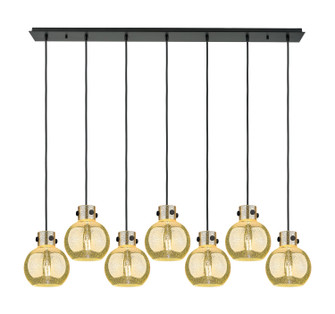 Newton Seven Light Linear Pendant in Matte Black (405|127-410-1PS-BK-G410-8ME)