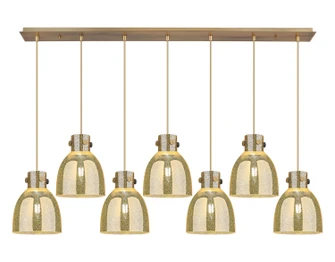 Downtown Urban Seven Light Linear Pendant in Brushed Brass (405|127-410-1PS-BB-G412-8ME)