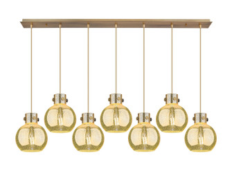 Newton Seven Light Linear Pendant in Brushed Brass (405|127-410-1PS-BB-G410-8ME)