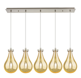 Downtown Urban Five Light Linear Pendant in Brushed Satin Nickel (405|125-451-1P-SN-G451-7ME)