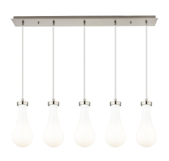 Downtown Urban Five Light Linear Pendant in Brushed Satin Nickel (405|125-451-1P-SN-G451-5GWH)